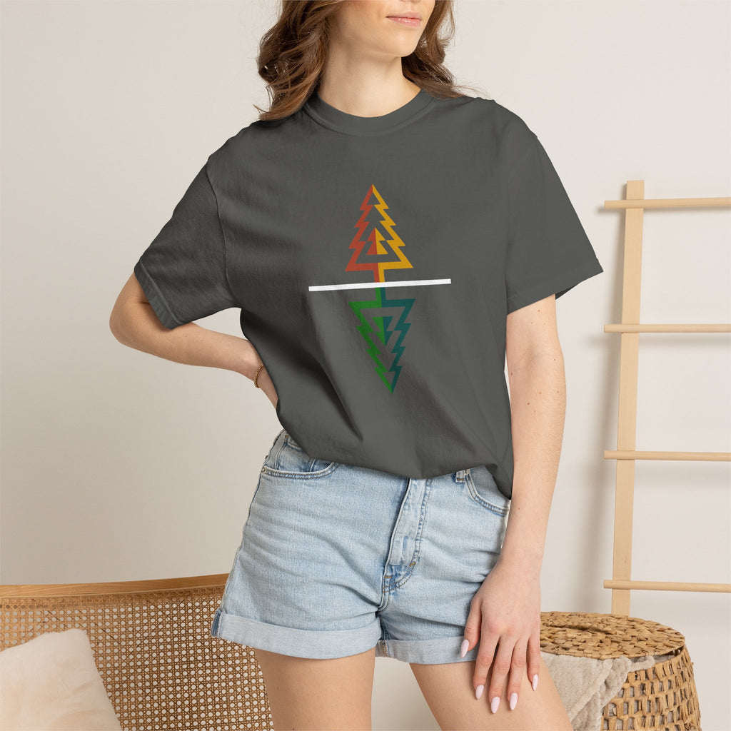 Geometric Tree Reflection T-Shirts