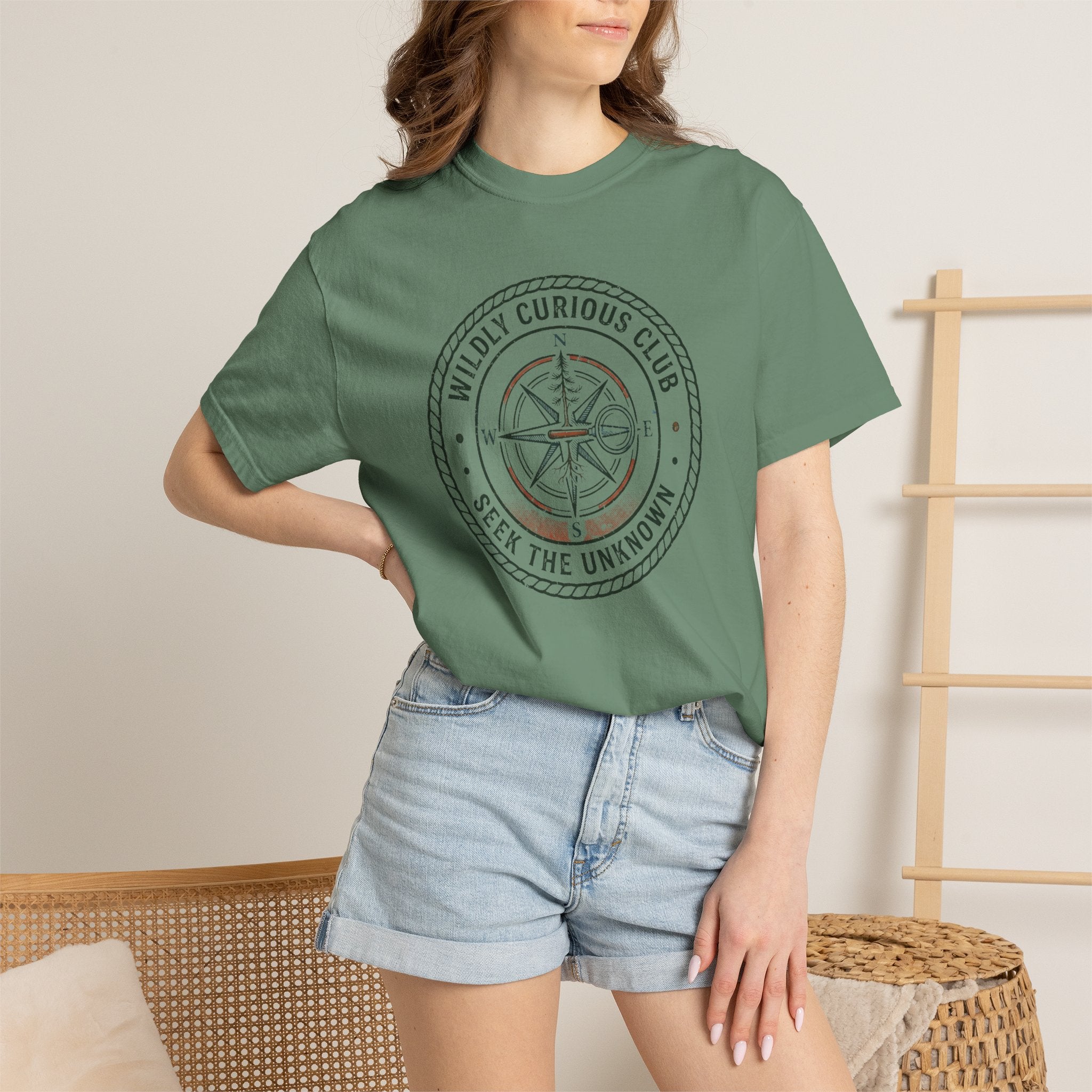 Wildly Curious Compass Badge T-Shirt