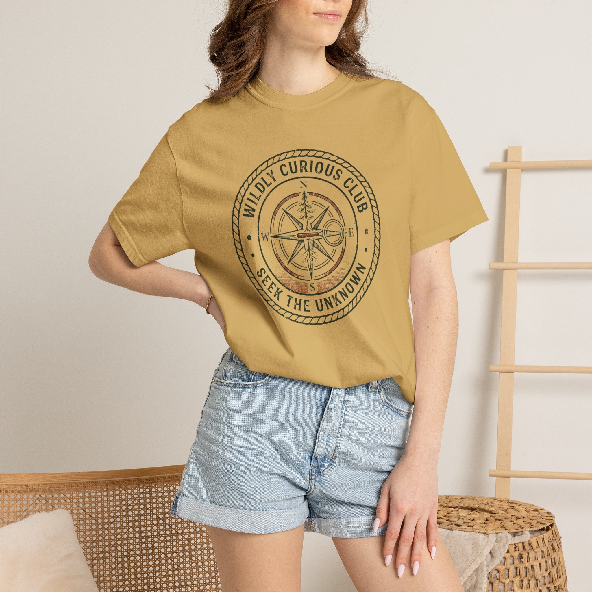 Wildly Curious Compass Badge T-Shirt