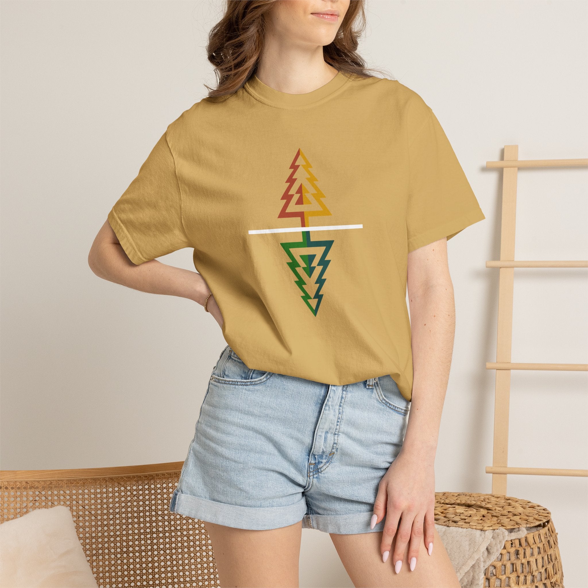 Geometric Tree Reflection T-Shirts