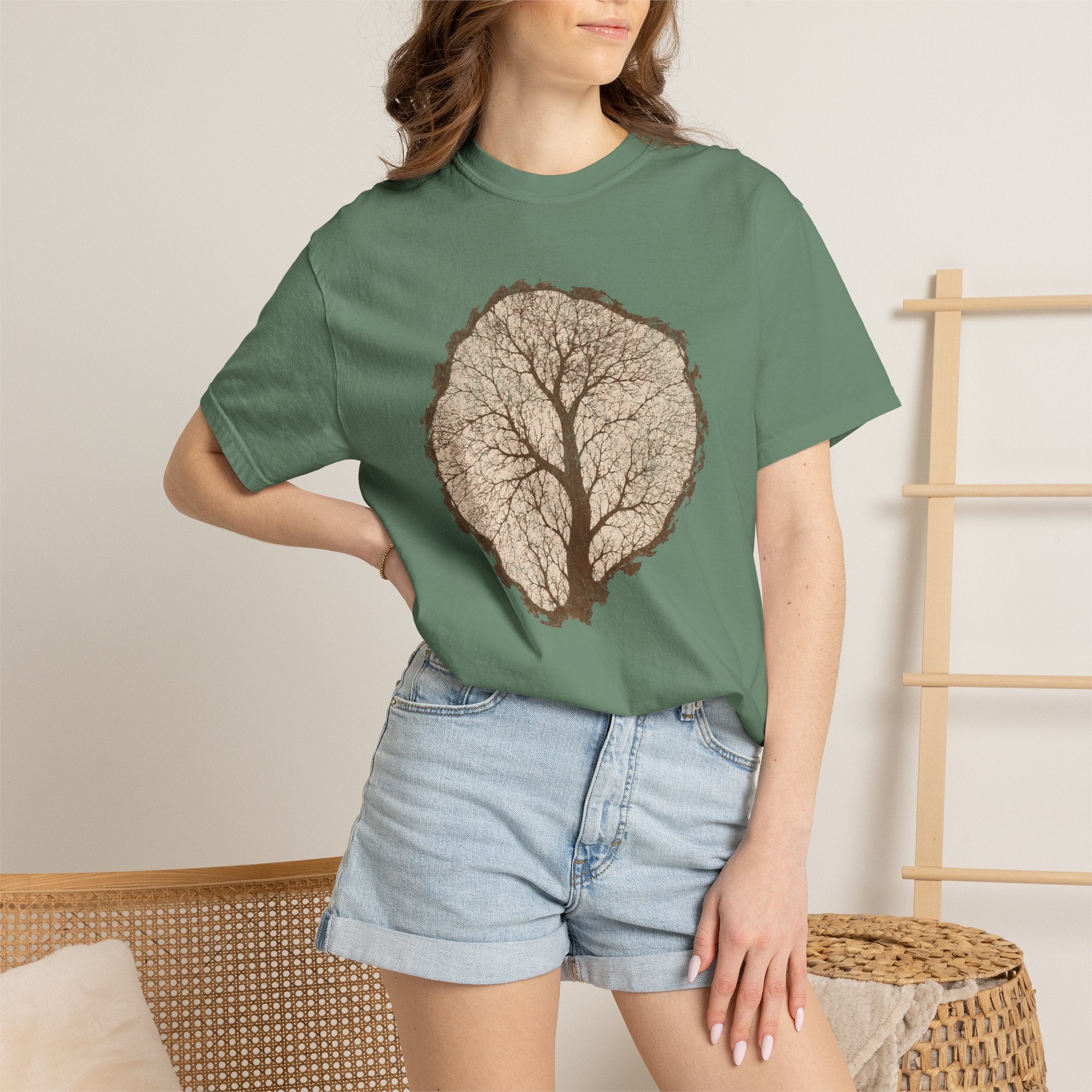 Tree Stump Silhouette Crack T-Shirt